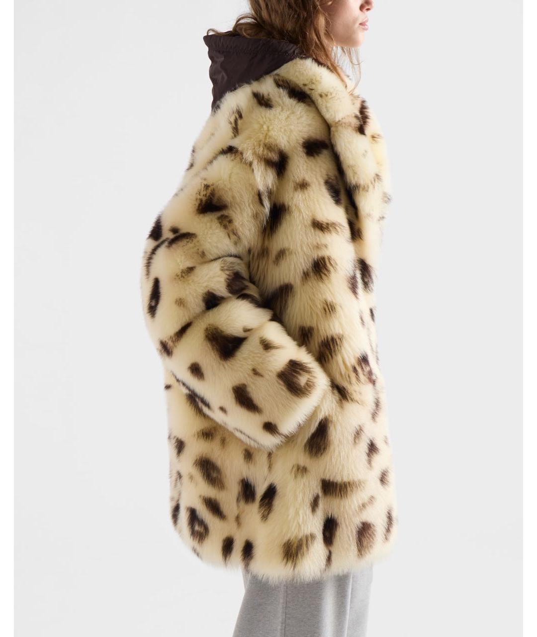 PRADA Бежевая кожаная шуба, фото 3