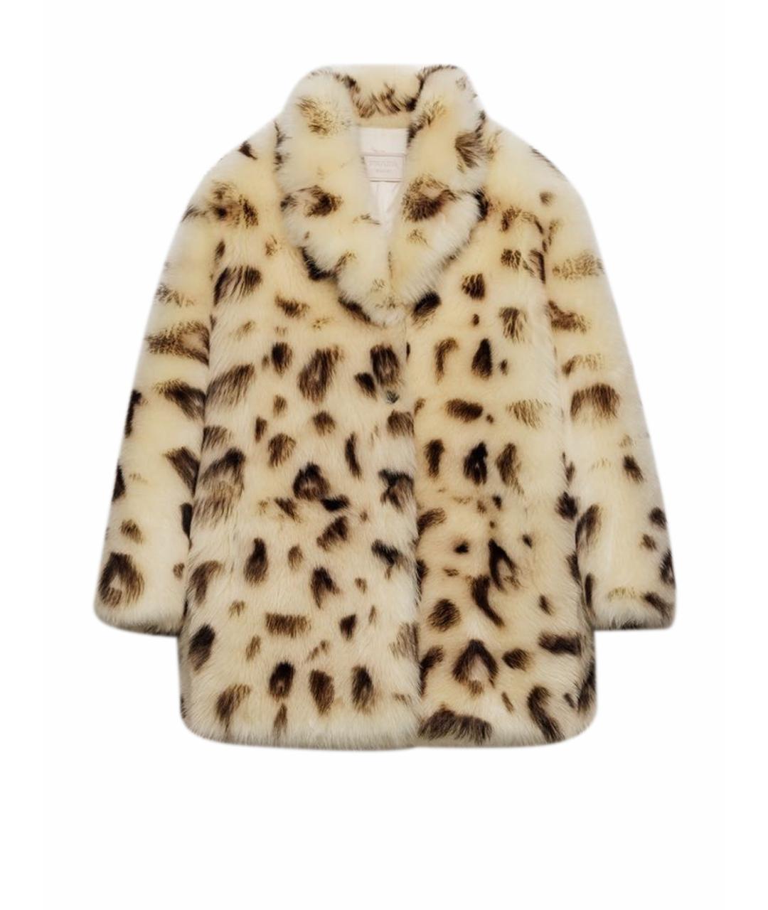 PRADA Бежевая кожаная шуба, фото 1
