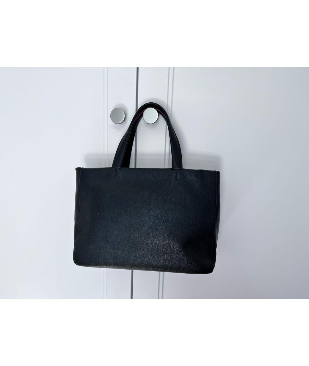 FURLA Черная кожаная сумка тоут, фото 3