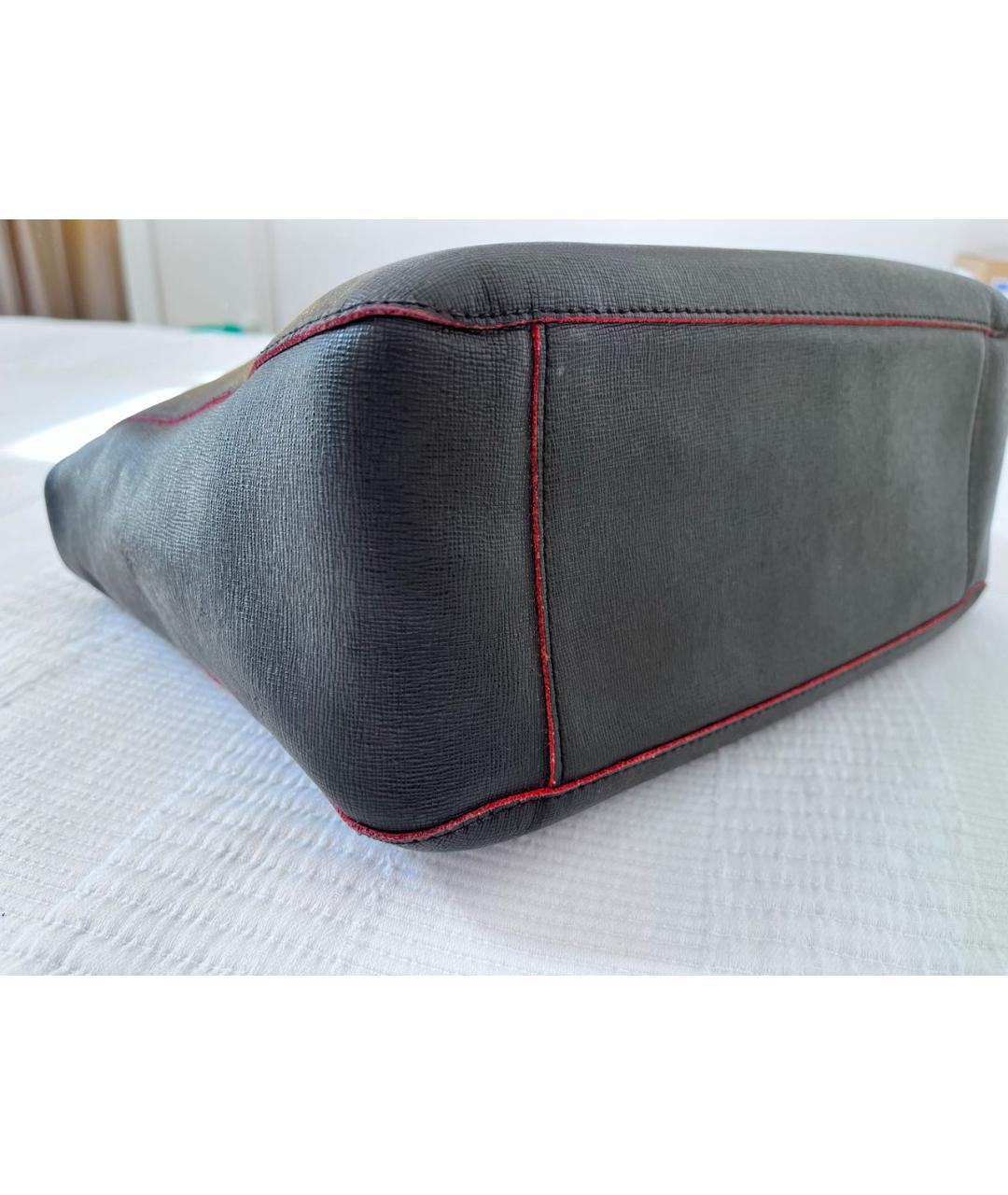 FURLA Черная кожаная сумка тоут, фото 2