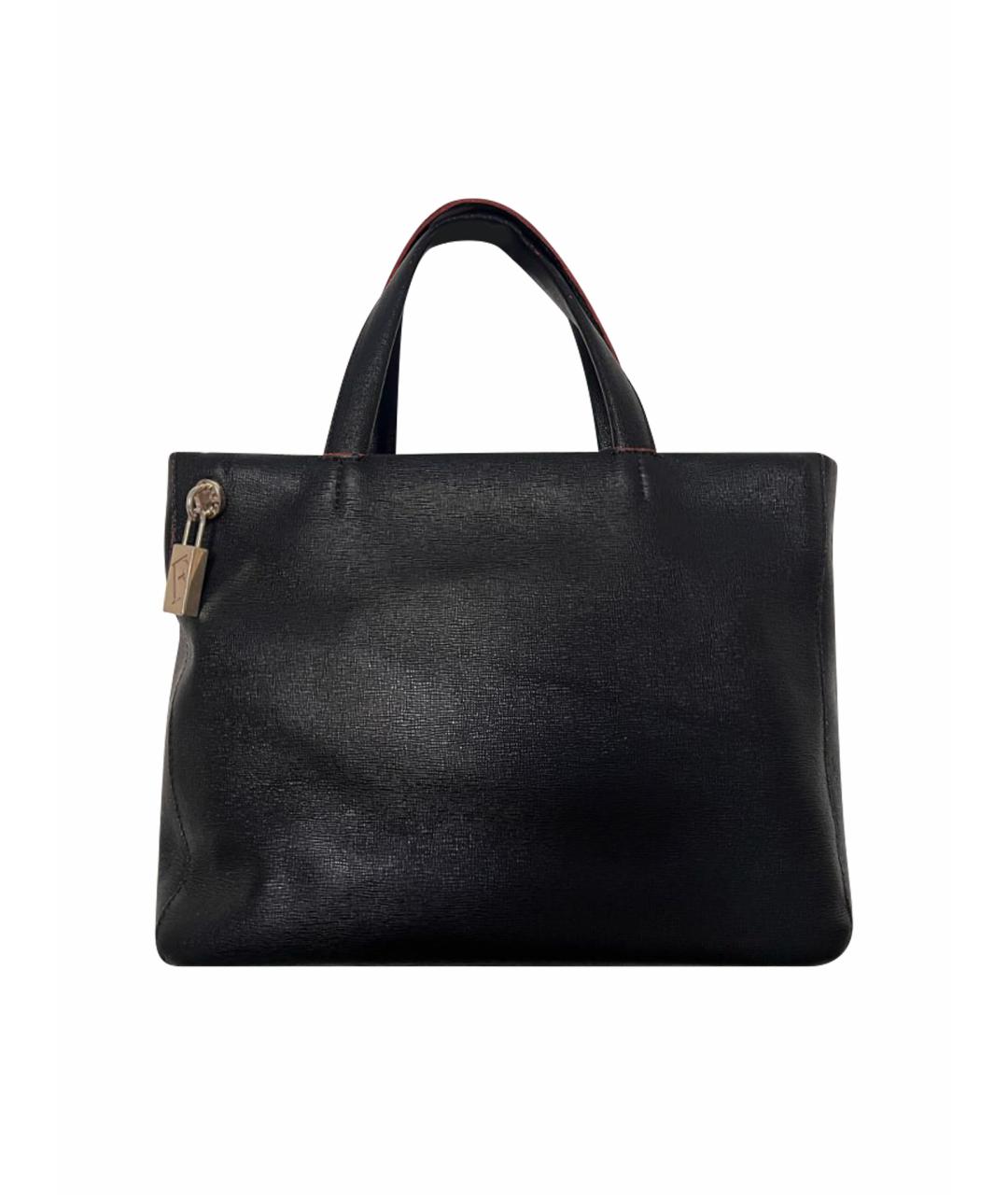 FURLA Черная кожаная сумка тоут, фото 1