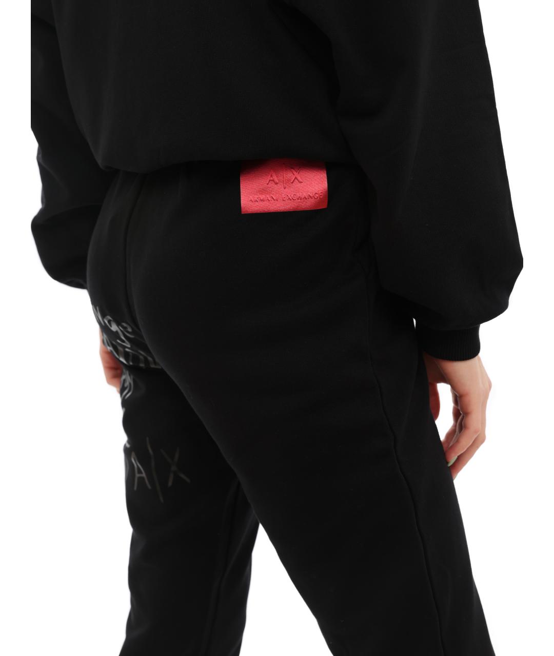 ARMANI EXCHANGE Черные хлопковые прямые брюки, фото 6