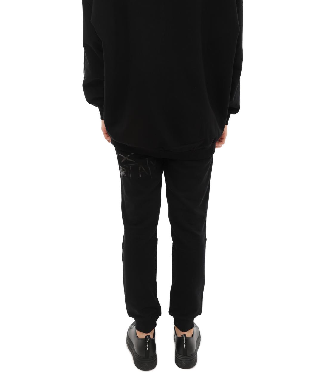 ARMANI EXCHANGE Черные хлопковые прямые брюки, фото 3