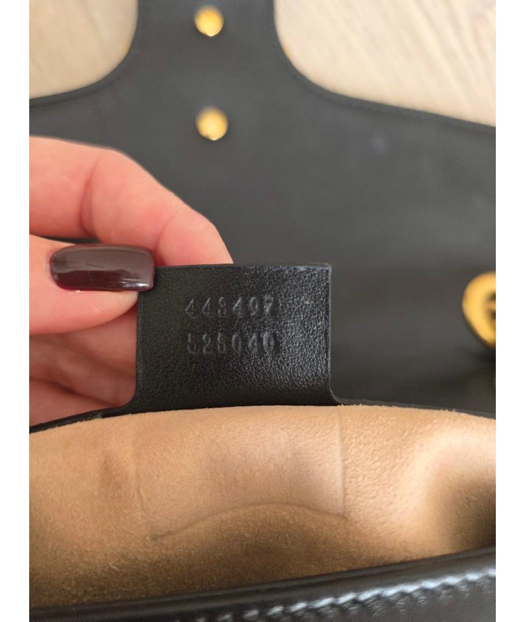 GUCCI Черная кожаная сумка через плечо, фото 6