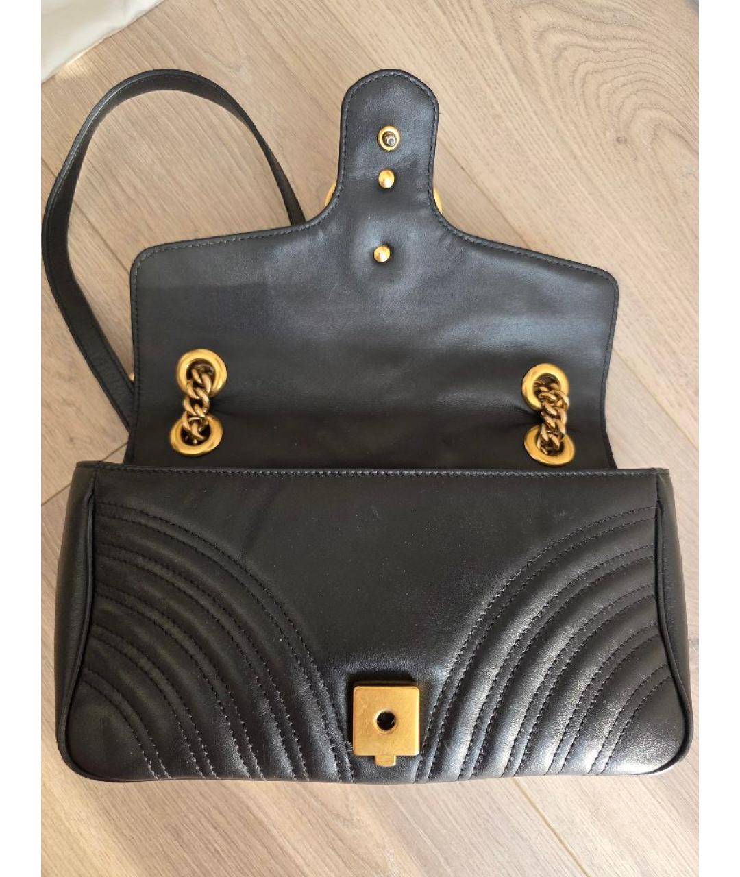 GUCCI Черная кожаная сумка через плечо, фото 4