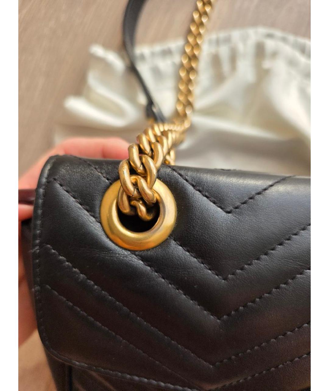 GUCCI Черная кожаная сумка через плечо, фото 7