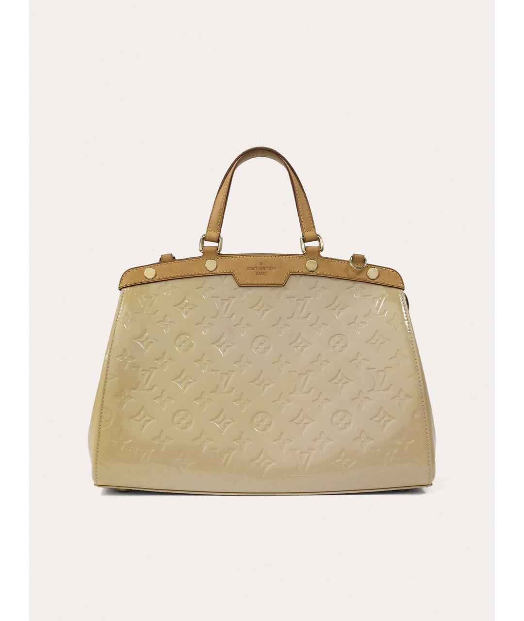 LOUIS VUITTON Бежевая сумка через плечо из лакированной кожи, фото 9