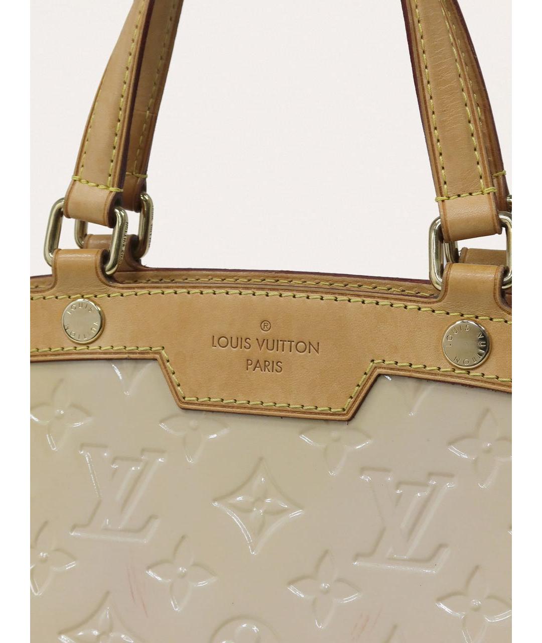 LOUIS VUITTON Бежевая сумка через плечо из лакированной кожи, фото 5