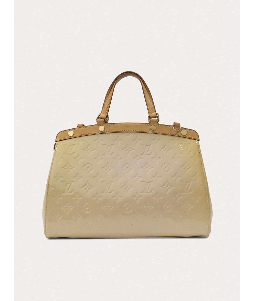 LOUIS VUITTON Бежевая сумка через плечо из лакированной кожи, фото 3