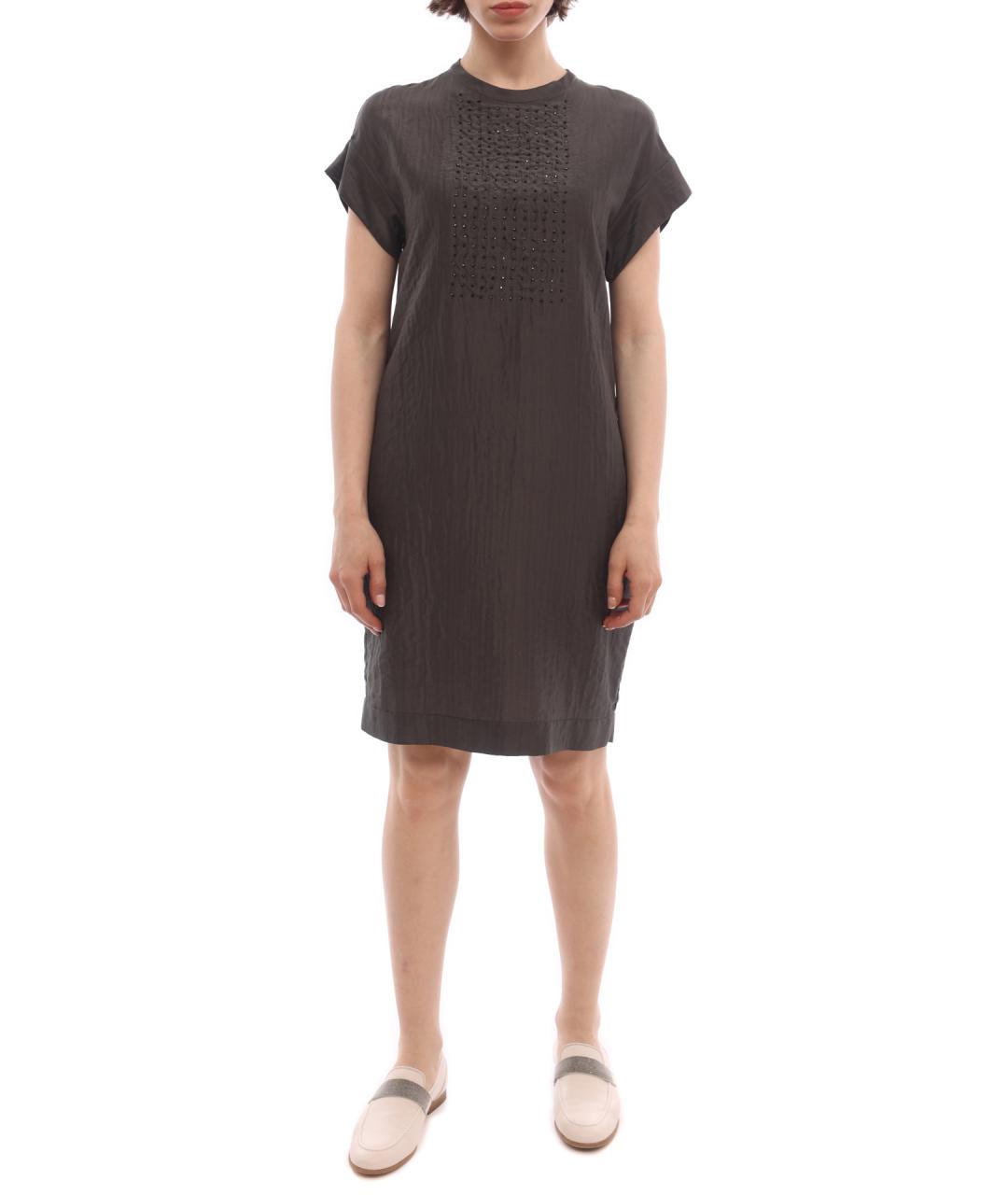 BRUNELLO CUCINELLI Серое повседневное платье, фото 1