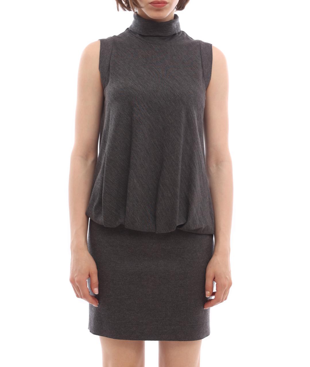 BRUNELLO CUCINELLI Серое хлопковое повседневное платье, фото 1