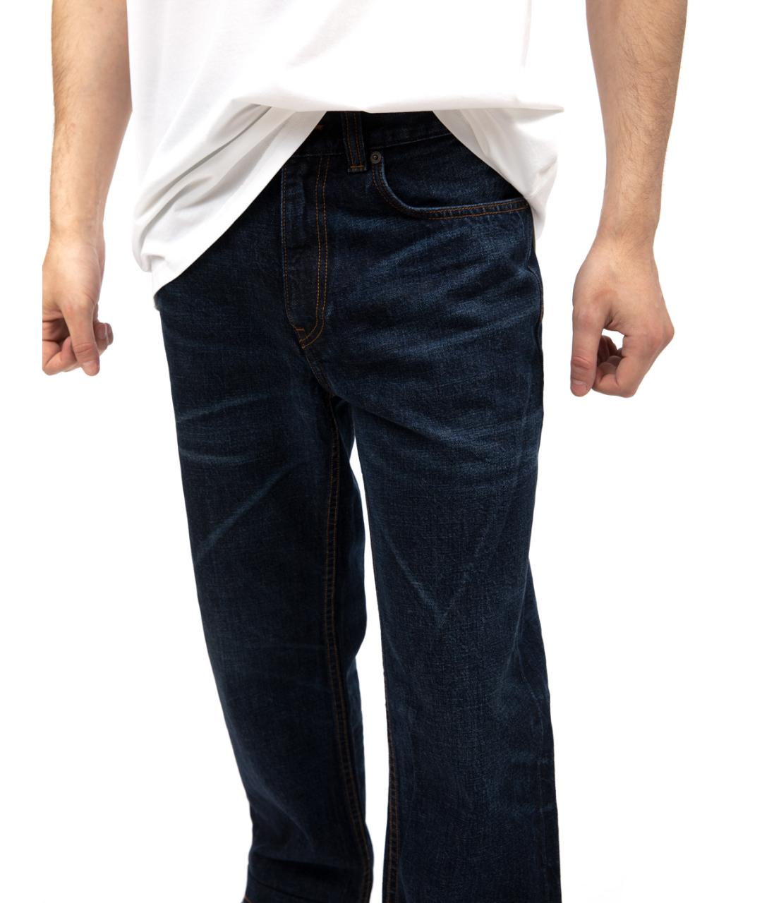 BURBERRY Синие хлопковые прямые джинсы, фото 3