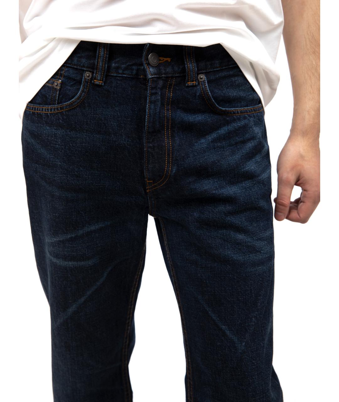 BURBERRY Синие хлопковые прямые джинсы, фото 4