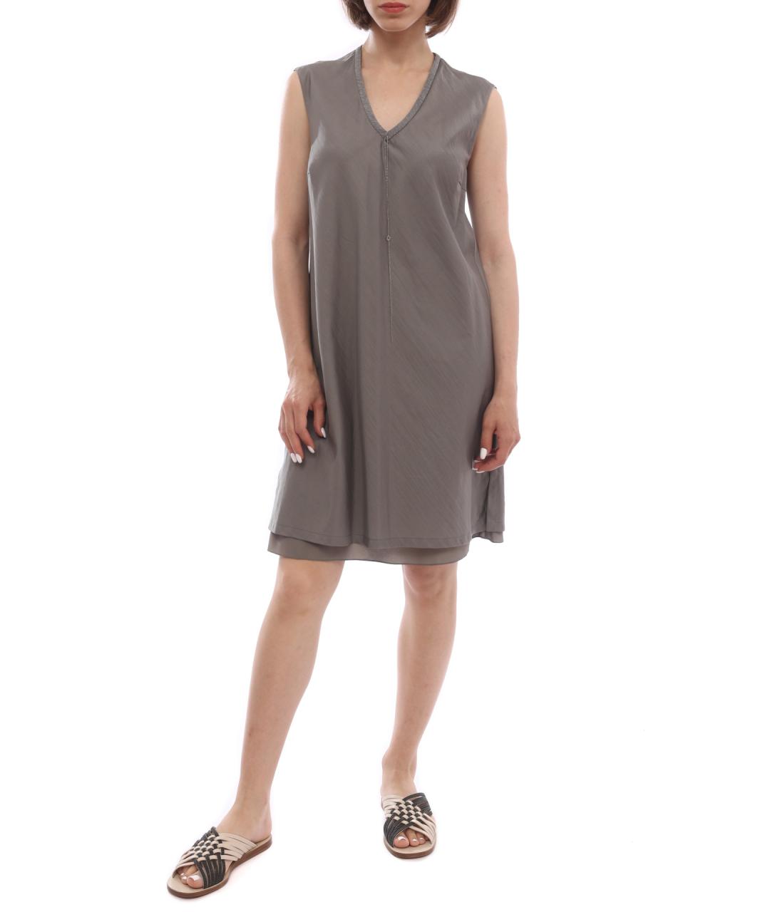 BRUNELLO CUCINELLI Серое повседневное платье, фото 1
