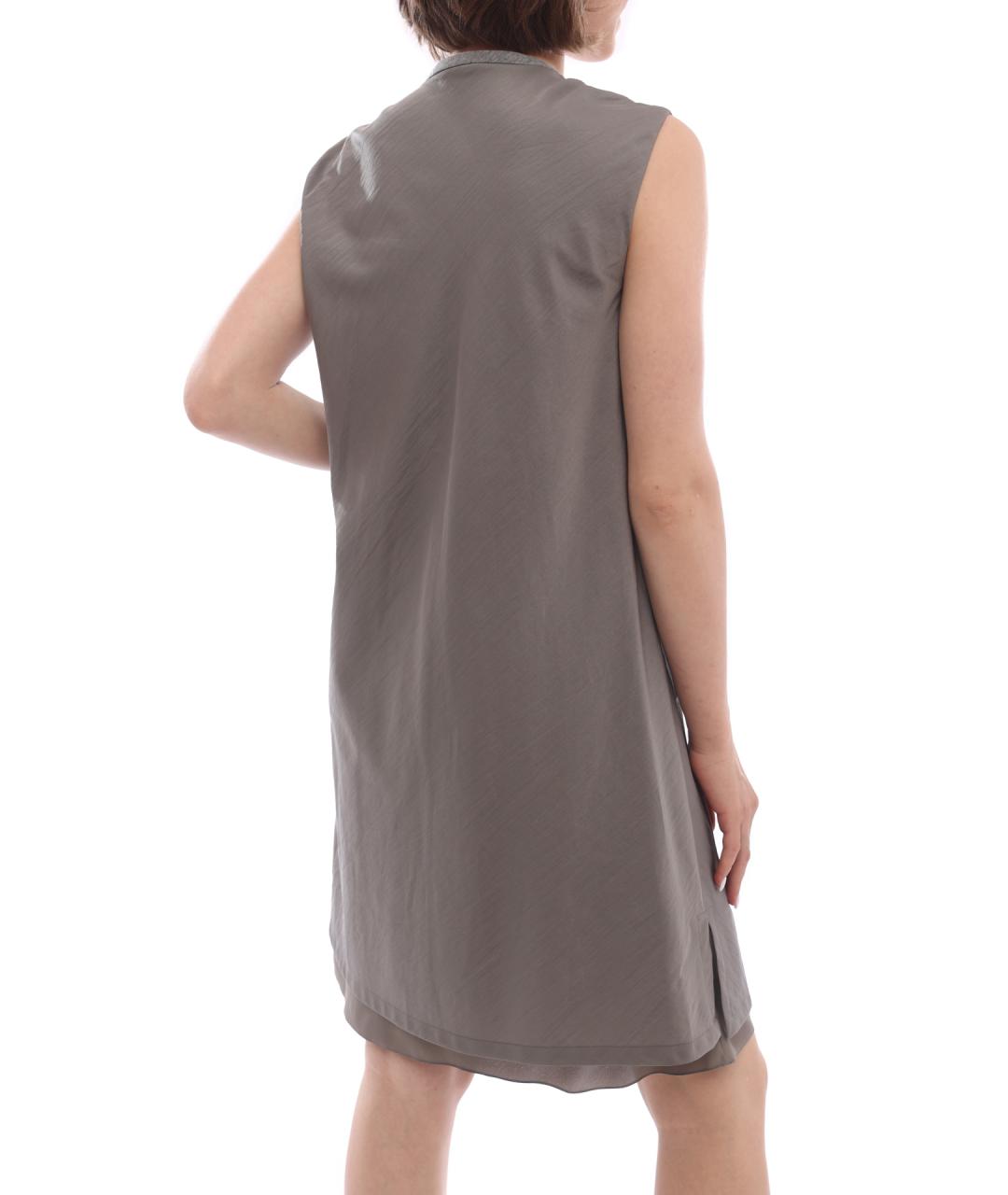 BRUNELLO CUCINELLI Серое повседневное платье, фото 5