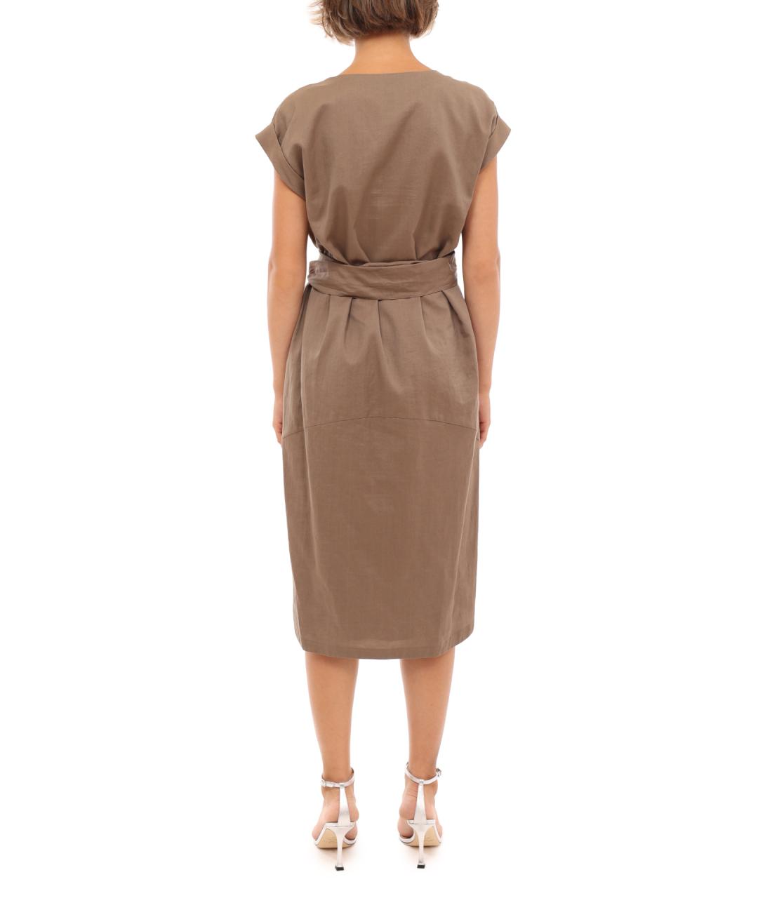 BRUNELLO CUCINELLI Коричневое повседневное платье, фото 5