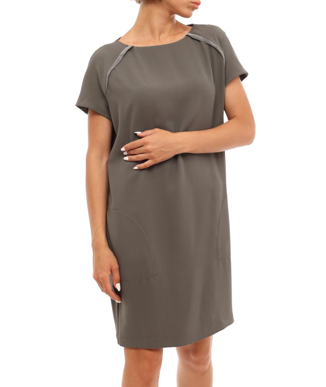 BRUNELLO CUCINELLI Серое повседневное платье, фото 5