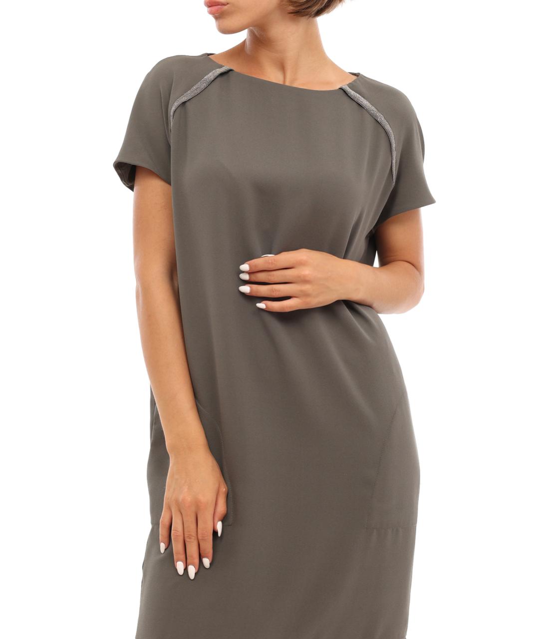 BRUNELLO CUCINELLI Серое повседневное платье, фото 2