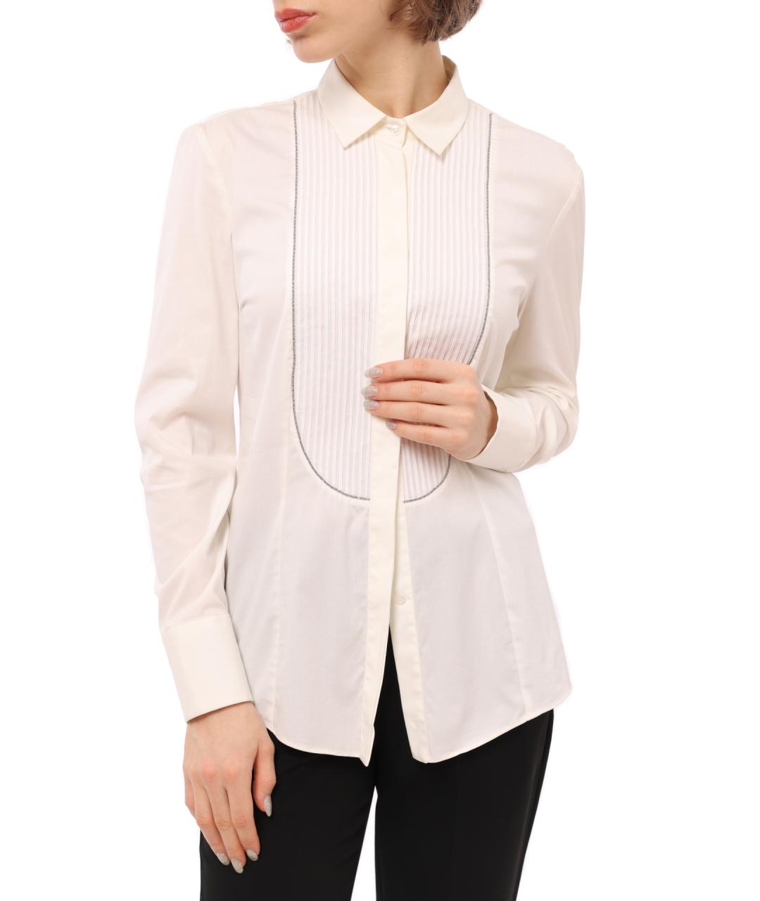BRUNELLO CUCINELLI Белая хлопковая блузы, фото 2