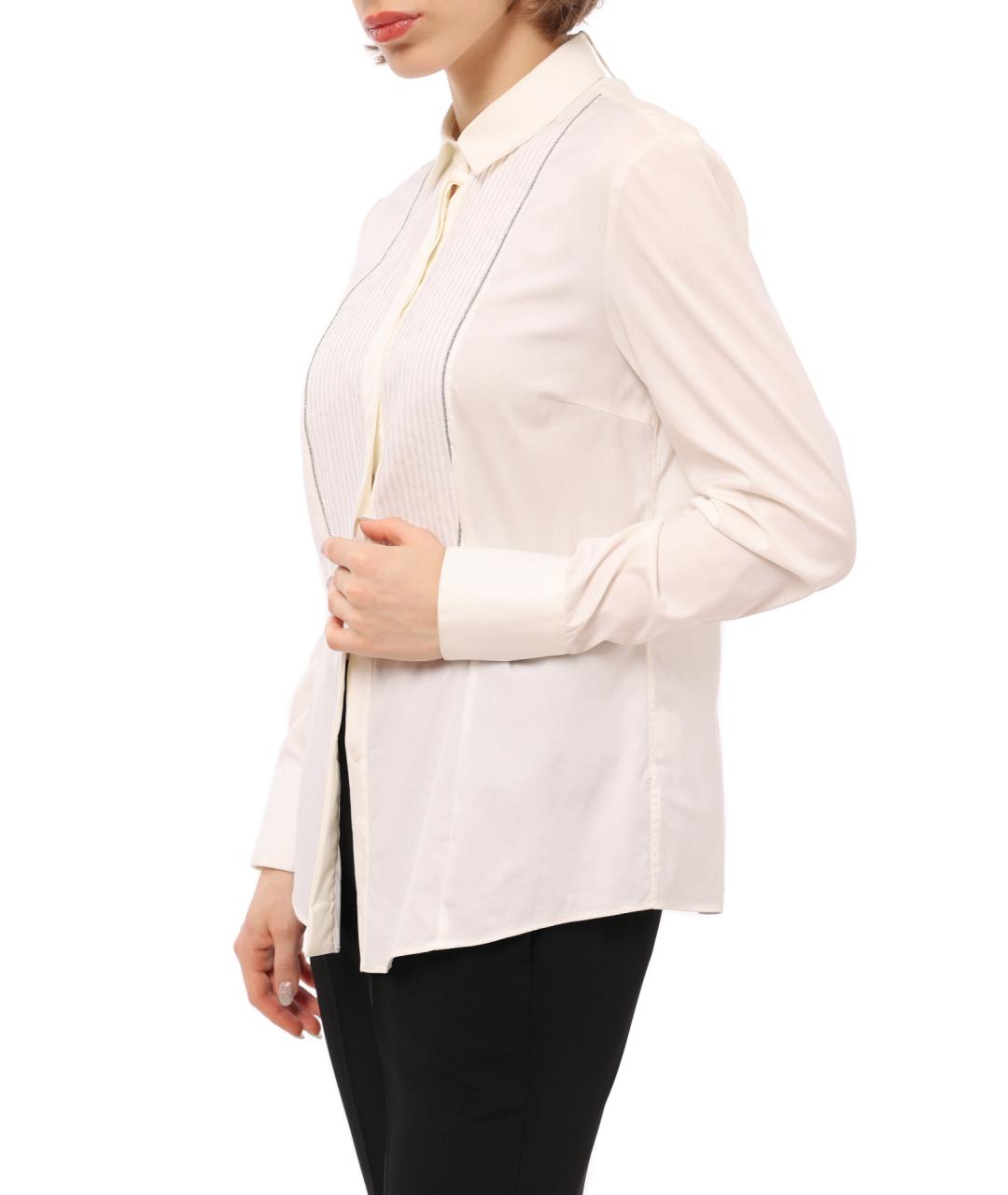 BRUNELLO CUCINELLI Белая хлопковая блузы, фото 3