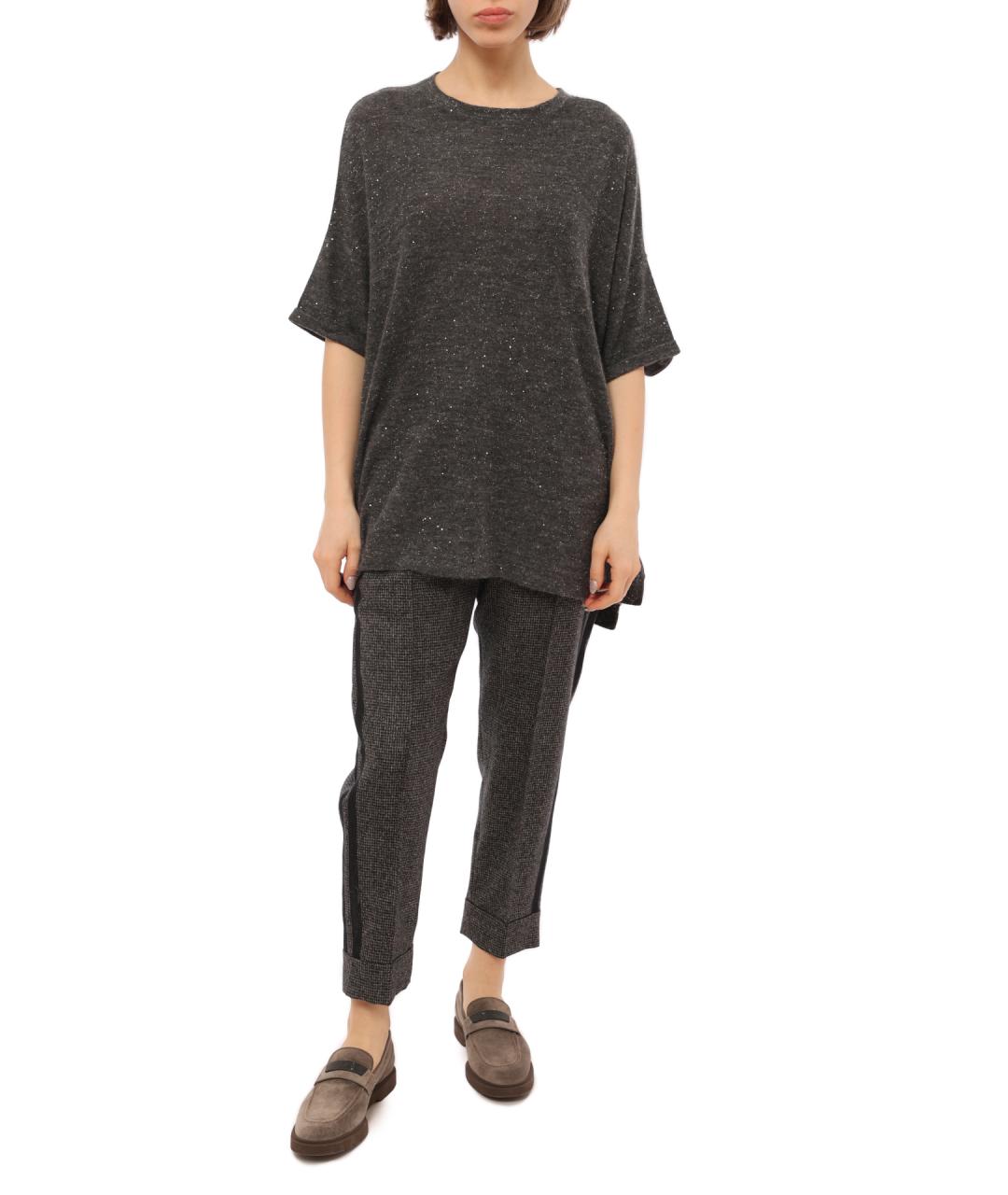 BRUNELLO CUCINELLI Серые прямые брюки, фото 1