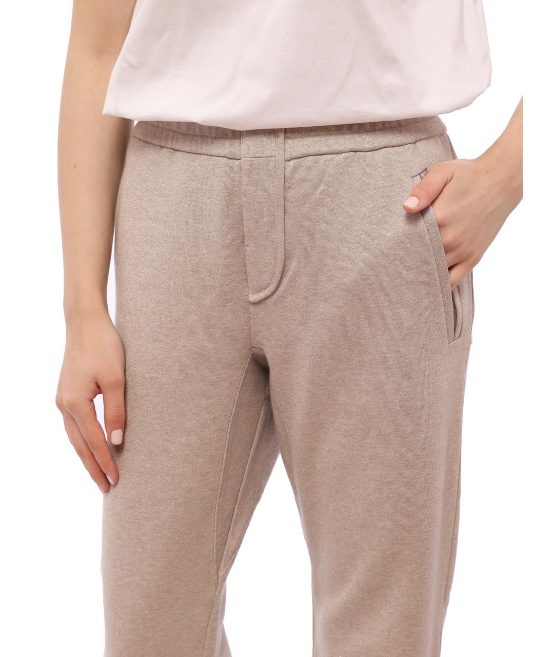 BRUNELLO CUCINELLI Бежевые прямые брюки, фото 5