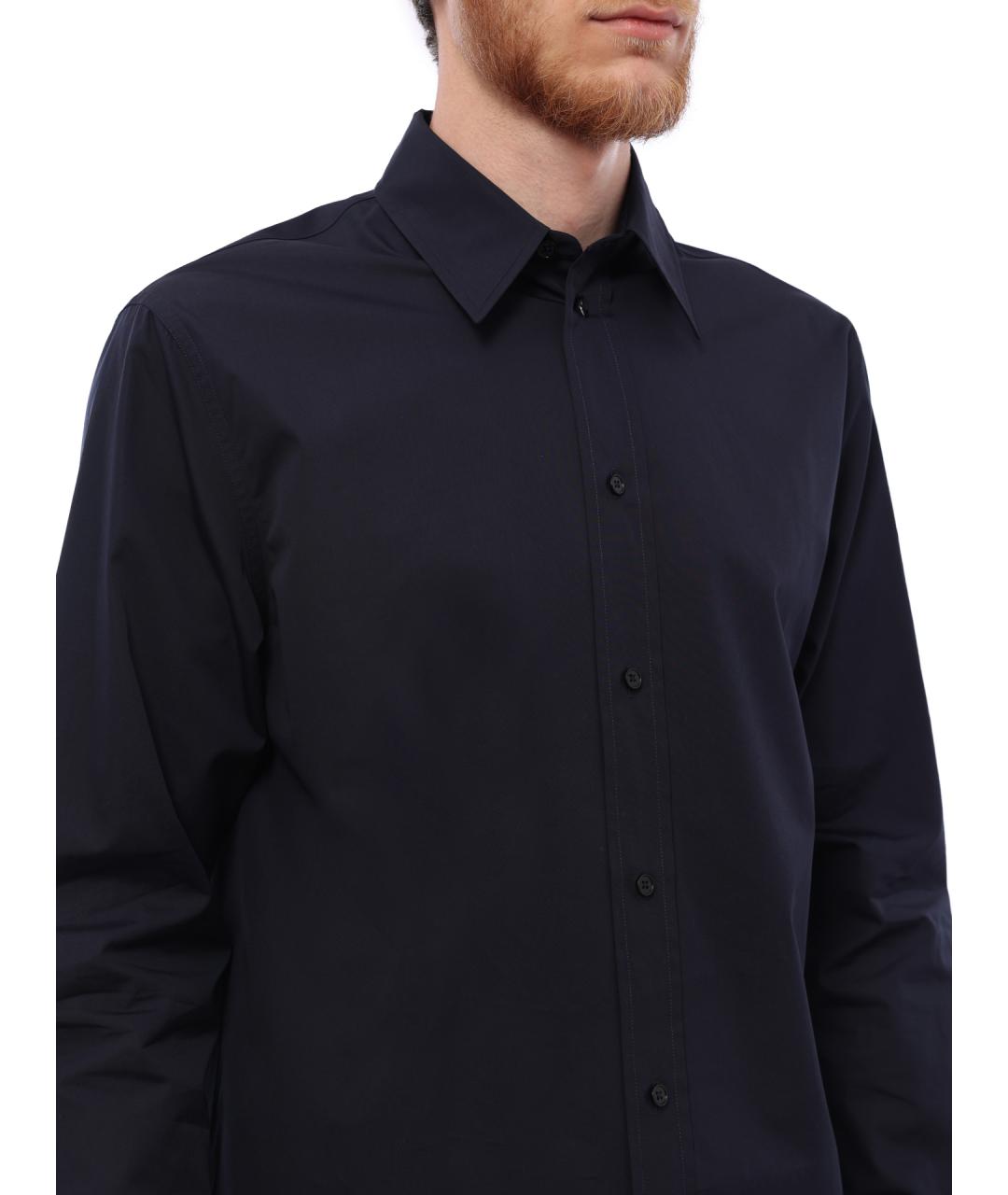 JIL SANDER Синяя хлопковая кэжуал рубашка, фото 5