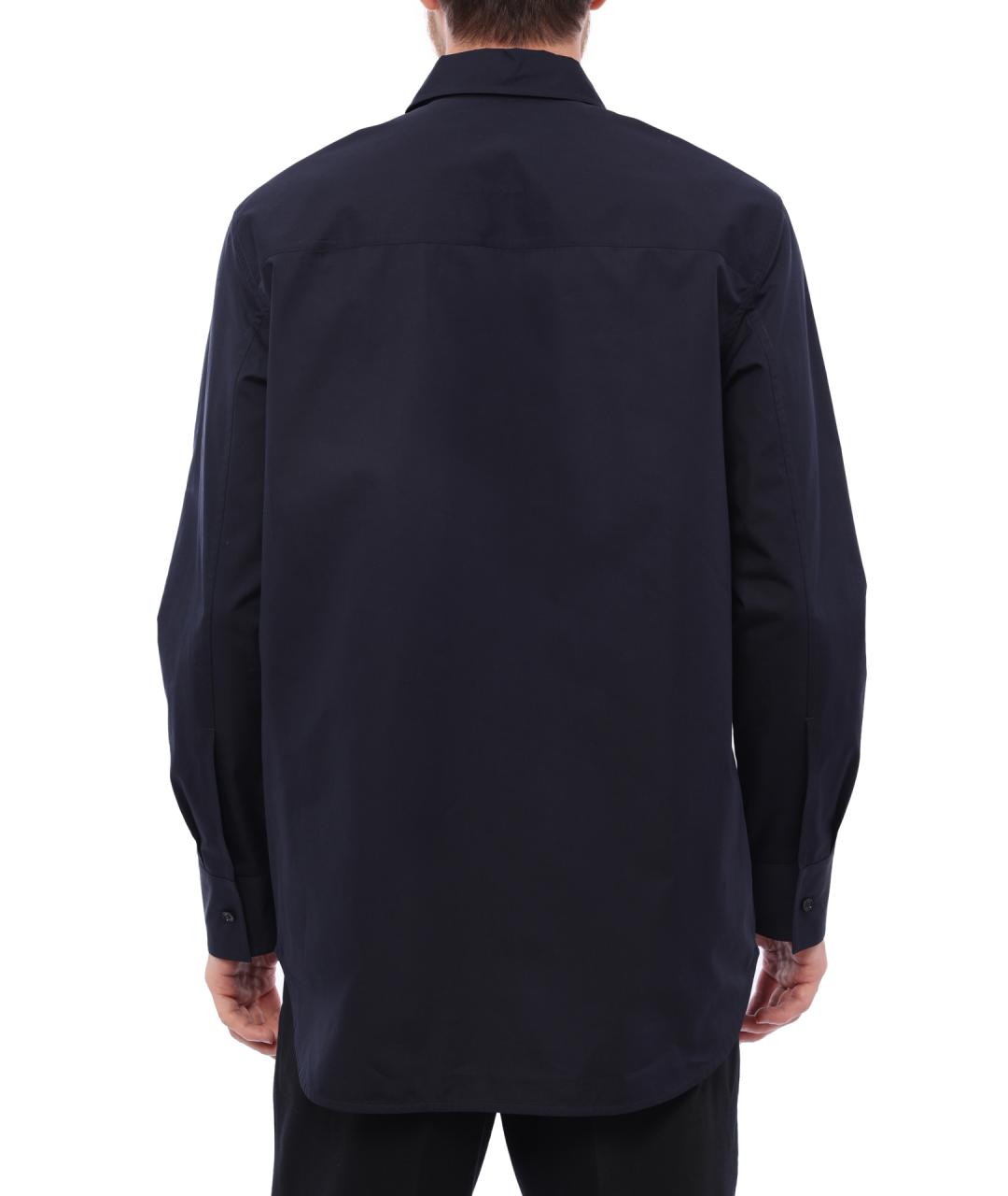 JIL SANDER Синяя хлопковая кэжуал рубашка, фото 4