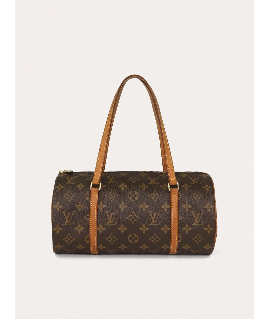 LOUIS VUITTON Коричневая кожаная сумка с короткими ручками, фото 9