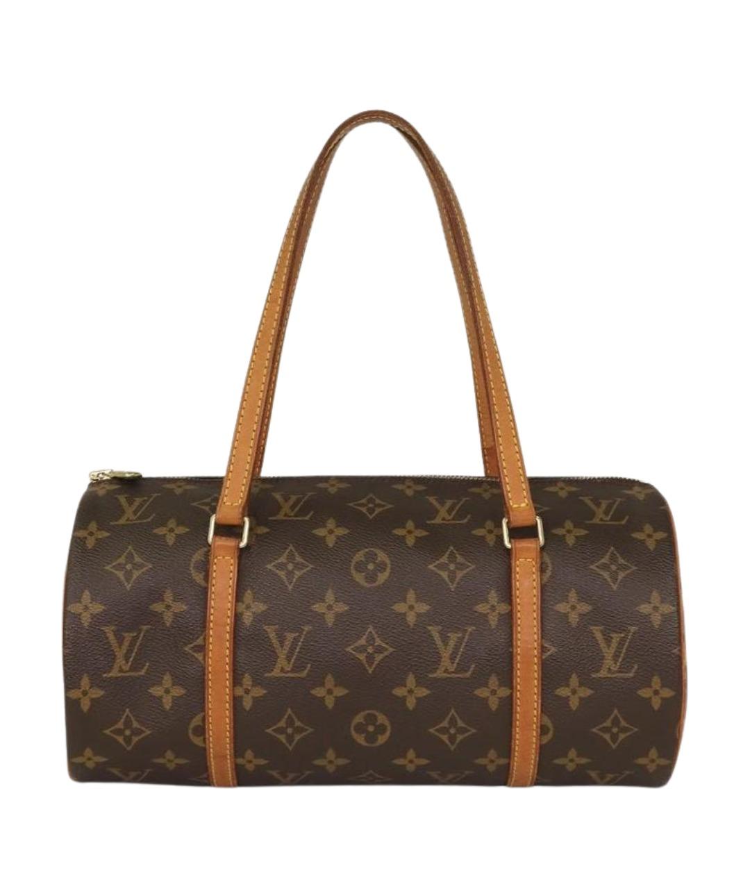 LOUIS VUITTON Коричневая кожаная сумка с короткими ручками, фото 1