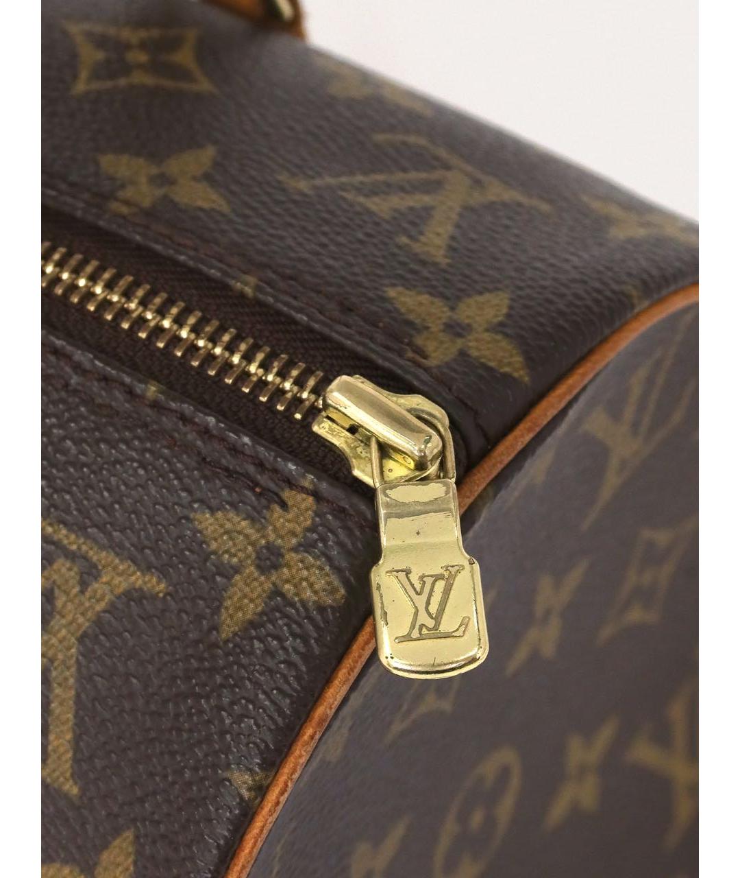 LOUIS VUITTON Коричневая кожаная сумка с короткими ручками, фото 5