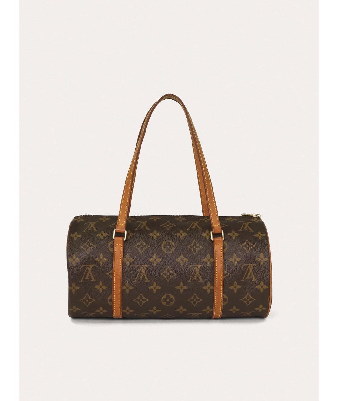 LOUIS VUITTON Коричневая кожаная сумка с короткими ручками, фото 3