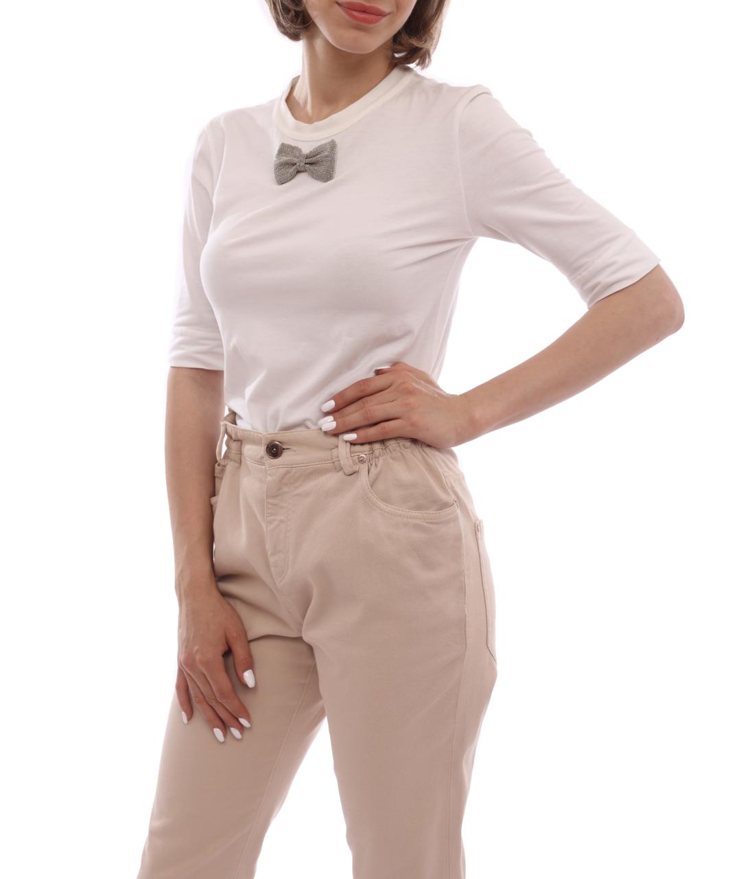 BRUNELLO CUCINELLI Белая хлопковая блузы, фото 3