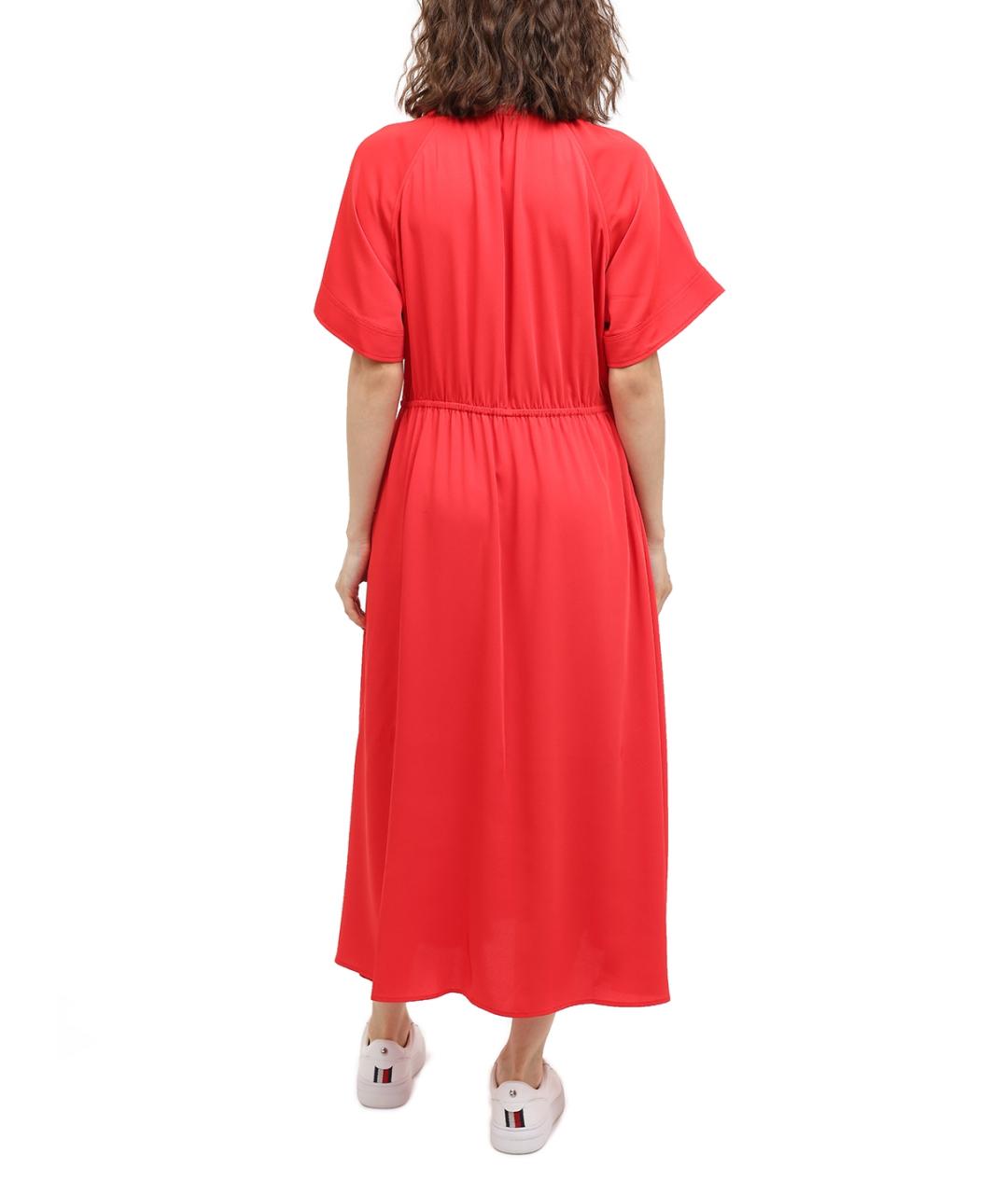 CALVIN KLEIN Красное полиэстеровое повседневное платье, фото 4