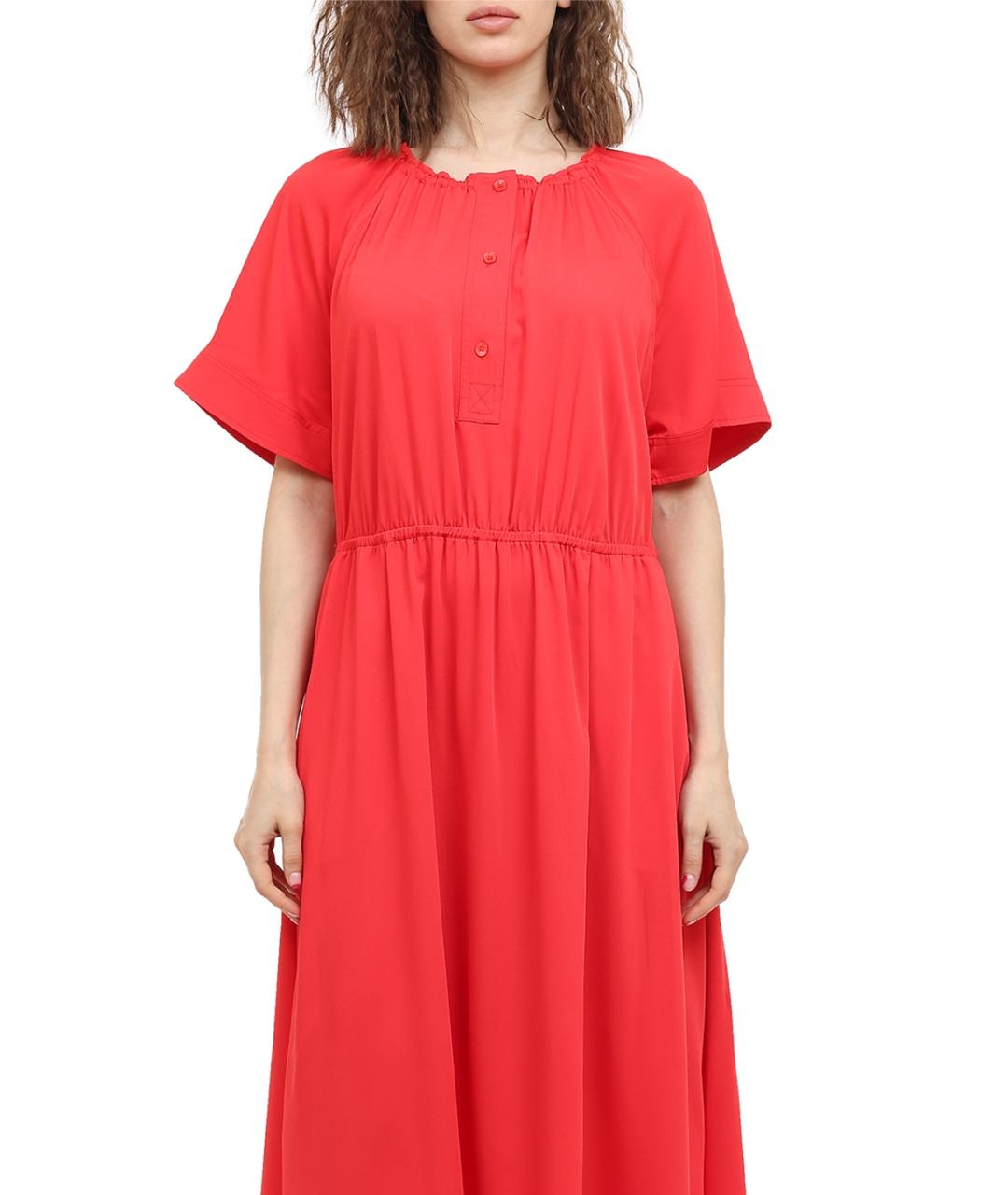 CALVIN KLEIN Красное полиэстеровое повседневное платье, фото 2