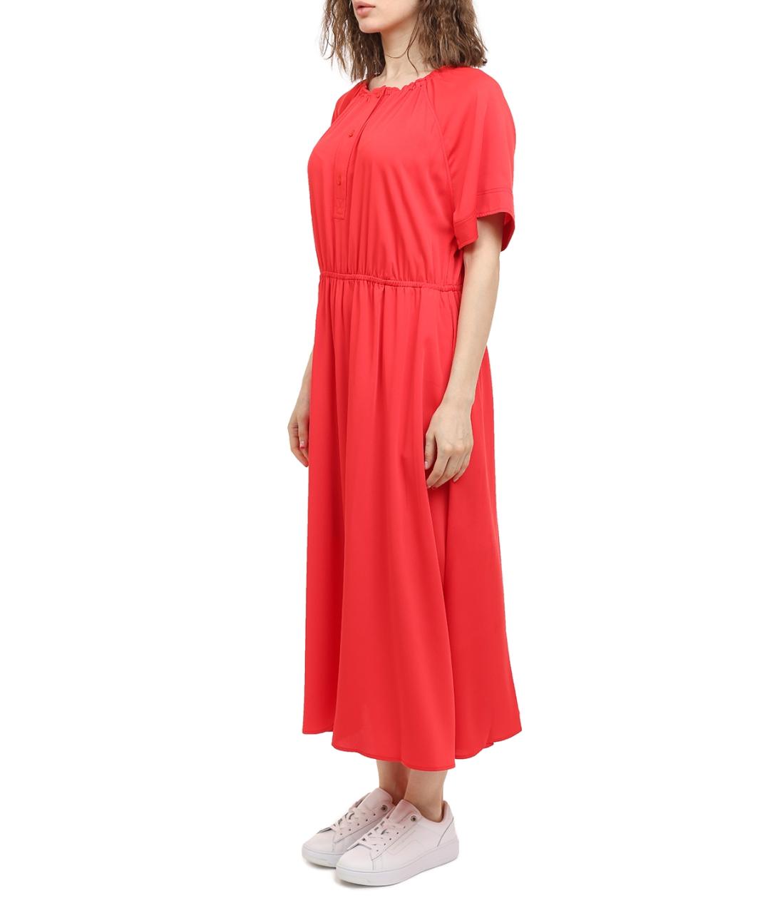 CALVIN KLEIN Красное полиэстеровое повседневное платье, фото 3
