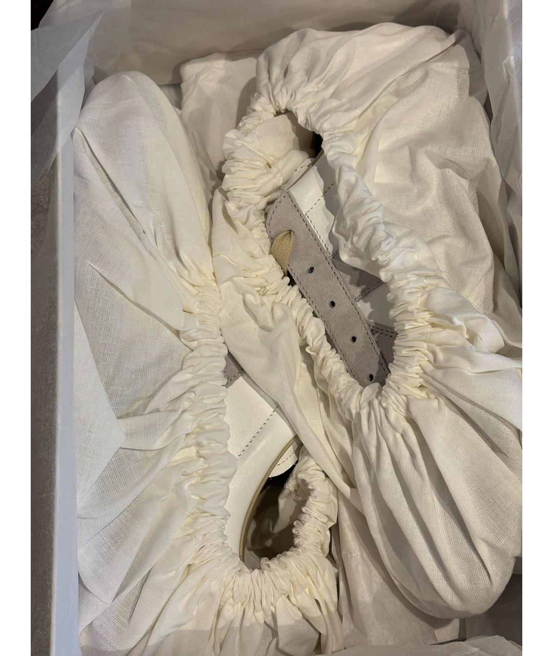 MAISON MARGIELA Белые кожаные низкие кроссовки / кеды, фото 6