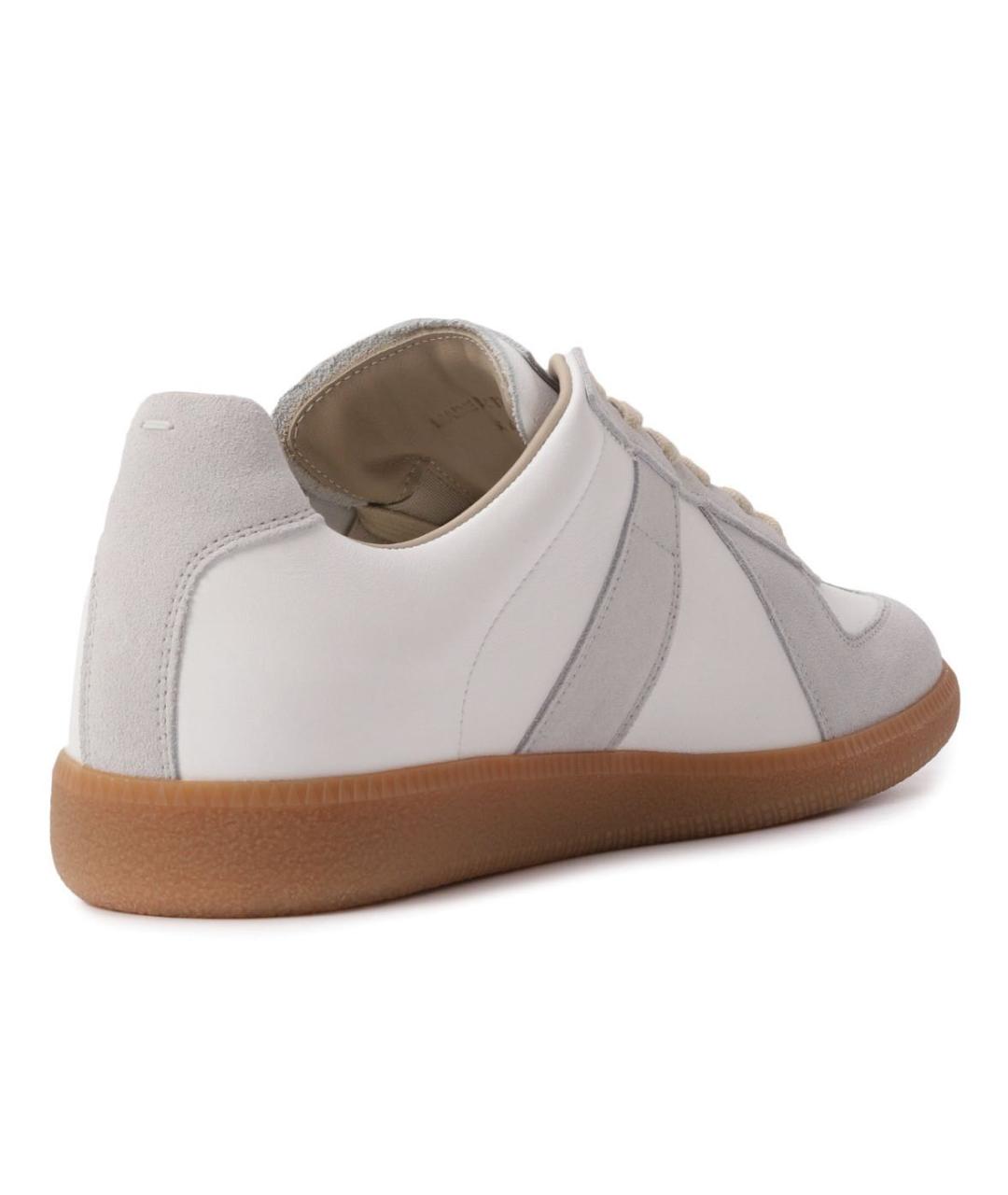 MAISON MARGIELA Белые кожаные низкие кроссовки / кеды, фото 4