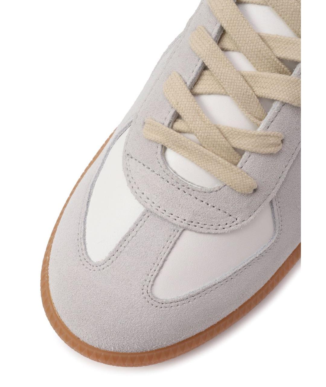 MAISON MARGIELA Белые кожаные низкие кроссовки / кеды, фото 7