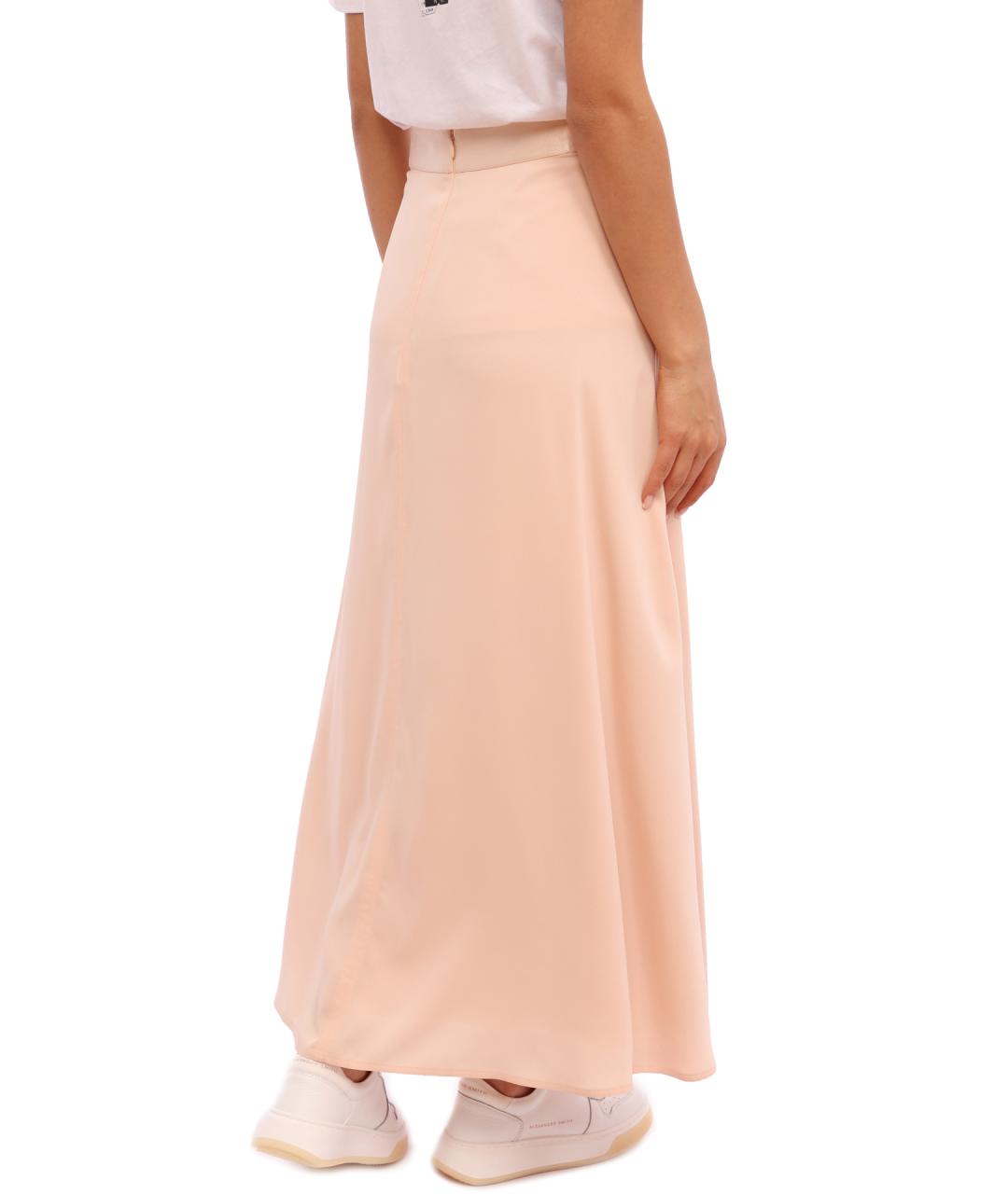 CALVIN KLEIN Розовая полиэстеровая юбка макси, фото 5