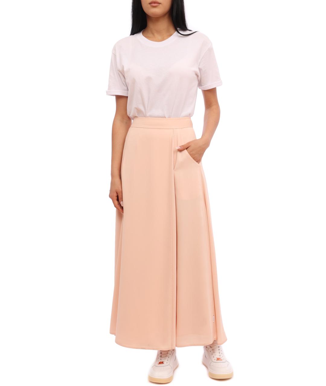 CALVIN KLEIN Розовая полиэстеровая юбка макси, фото 2