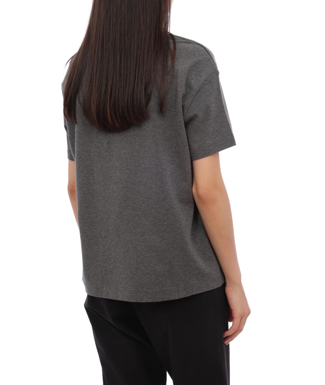 BRUNELLO CUCINELLI Черная хлопковая футболка, фото 5