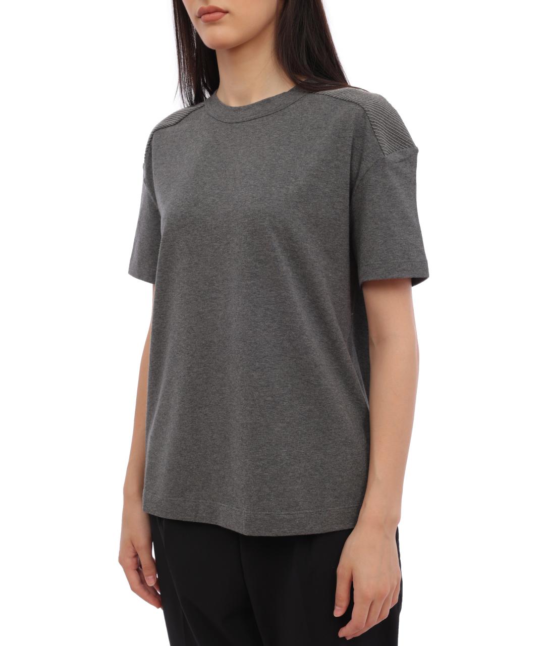 BRUNELLO CUCINELLI Черная хлопковая футболка, фото 3