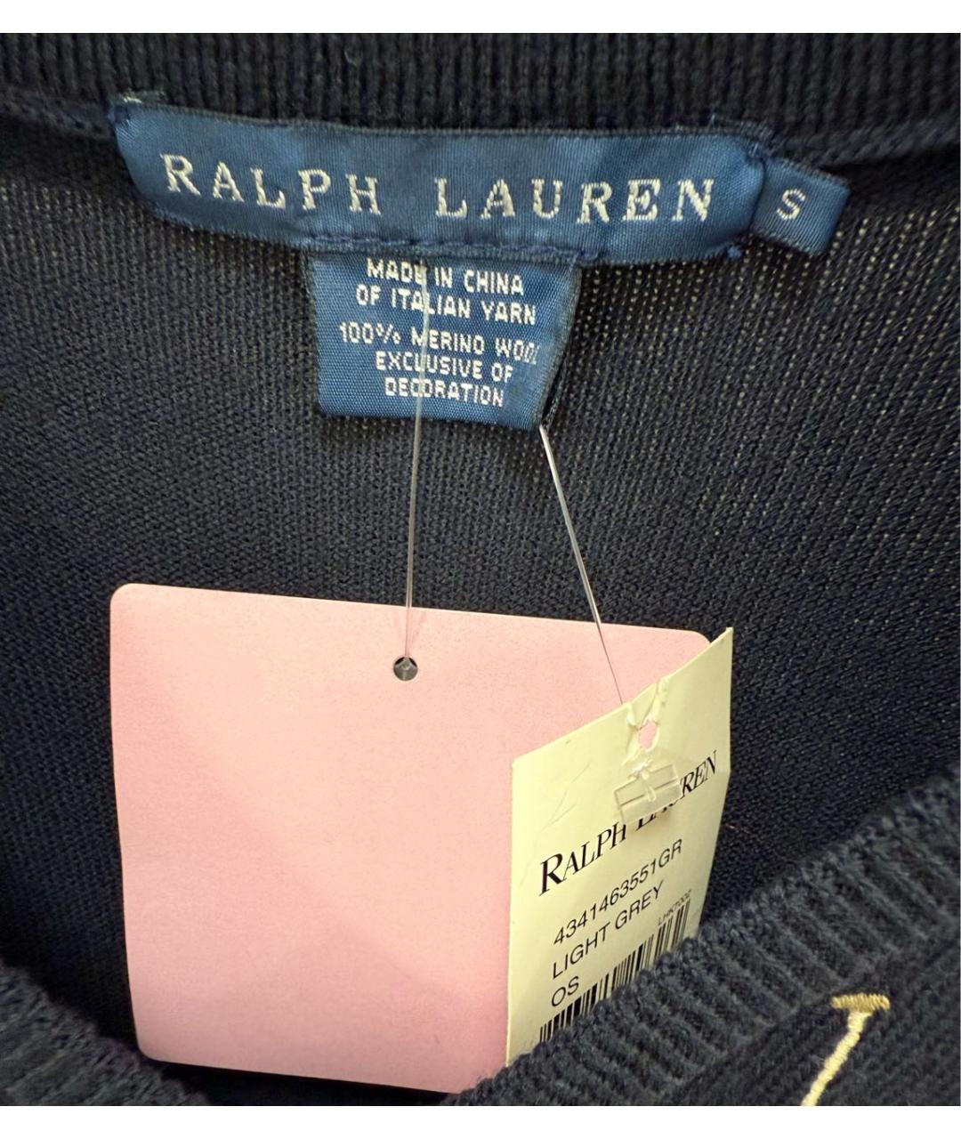 RALPH LAUREN Темно-синее шерстяное повседневное платье, фото 2