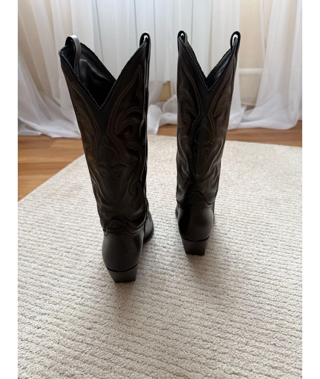 ELENA IACHI Черные кожаные сапоги, фото 4