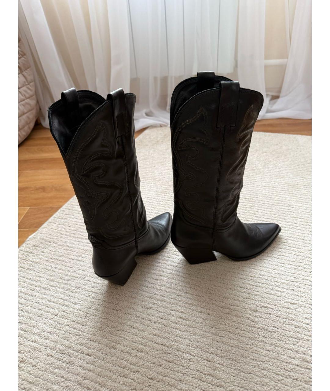ELENA IACHI Черные кожаные сапоги, фото 5