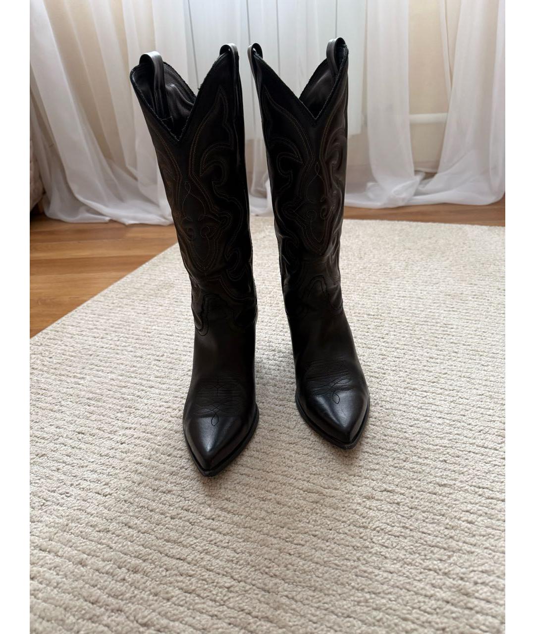 ELENA IACHI Черные кожаные сапоги, фото 2