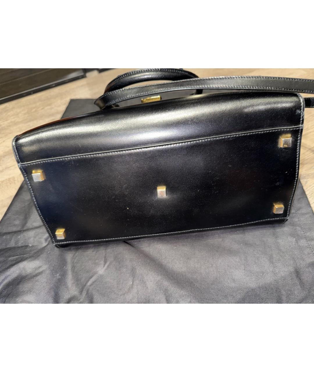 SAINT LAURENT Черная кожаная сумка тоут, фото 8