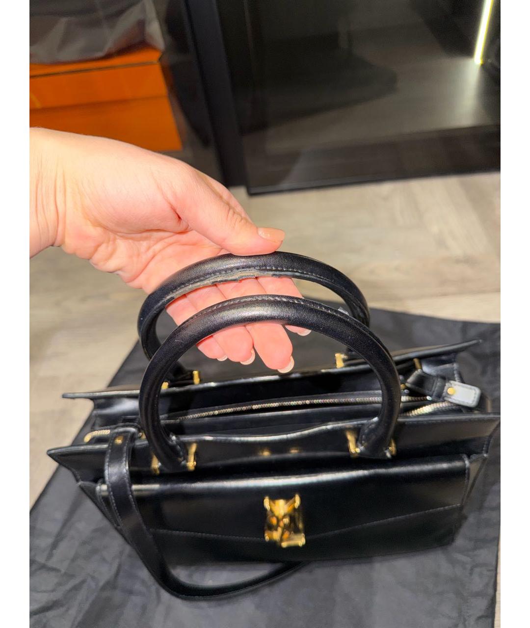 SAINT LAURENT Черная кожаная сумка тоут, фото 6