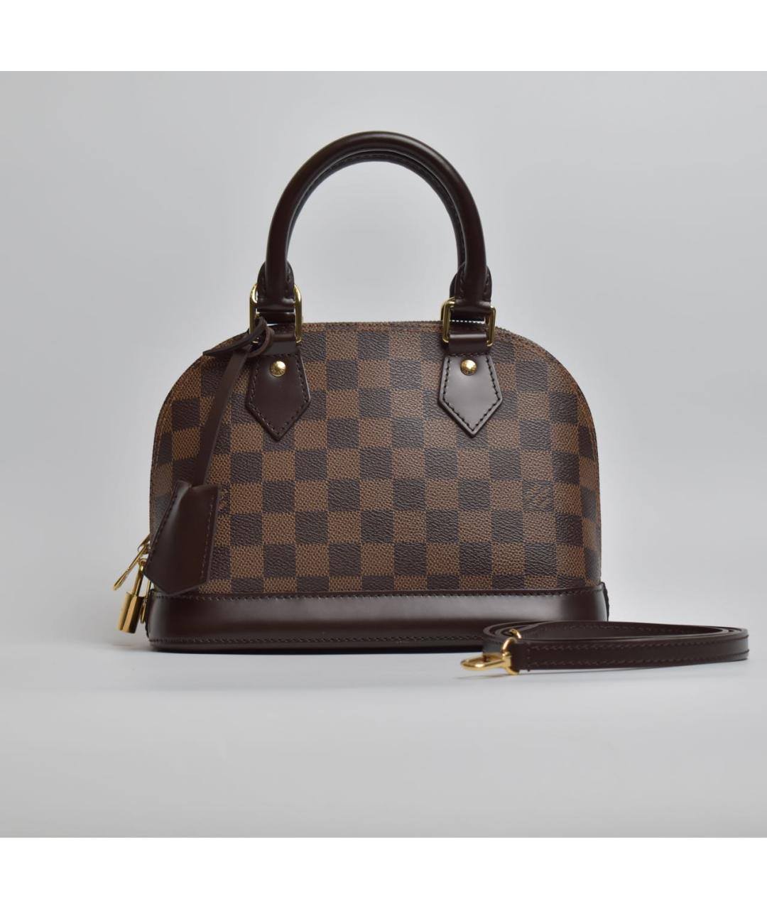 LOUIS VUITTON Коричневая кожаная сумка через плечо, фото 8